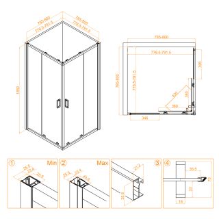 Душевой уголок RGW CL-34 32093488-11 80x80см хром